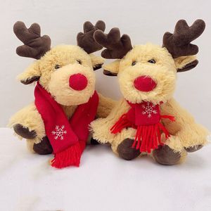 Hersteller Großhandel 20 cm Weihnachtshirsch Plüschtiere roter Schal Neujahr Milu Hirsche Tierpuppen Weihnachtsgeschenke für Kinder