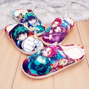 Terlik Kış Terlik Erkekler Kadınlar Çocuklar Için Anime Demon Slayer Tanjirou Nezuko Itachi Sasuke Cosplay Ayakkabı Ev Sevimli Kapalı Sıcak Çizmeler T221110