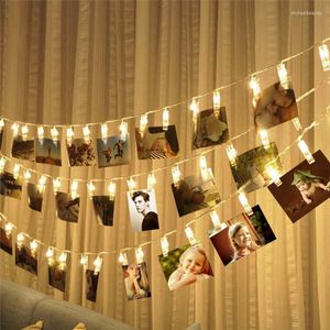 Dizeler 1m 3m 4m kart resimleri POS klipler mandallar parlak LED dize ışık pil gücü kapalı ev parti festivali düğün dekoru