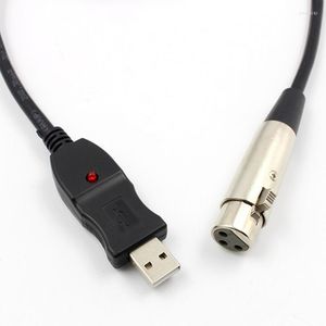 Microfones 3M de cabo USB Male a 3 pinos XLR Microfone Microphone Mic Studio Audio Link