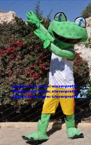 Yeşil Kurbağa Kurbağası Bufonid Bullfrog Maskot Kostümü Yetişkin Karikatür Karakter Oyun Alanı Okul Bahçesi Planlama ve Promosyon ZX1499