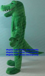 Зеленый крокодил аллигатор талисман костюм для взрослого мультипликационного персонажа.
