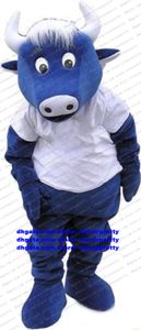 Maskot Kostüm Mavi Kerbau Buffalo Bison Ox Bull İnek Sığır Buzağı Yetişkin Karakter Vivid Yüksek Sınıf Araçsız Yüzbaşı ZX1519