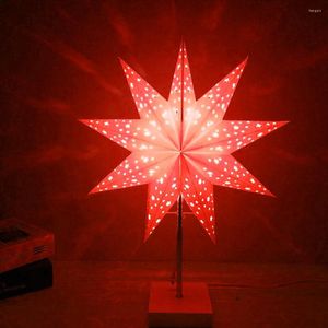 Настольные лампы рождественский светодиодный пол световой свет девять заостренная звезда стоящая прикроватная бумага лампы для домашней гостиной декоративное освещение