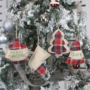 Рождественские украшения рождественская елка с мешковиной