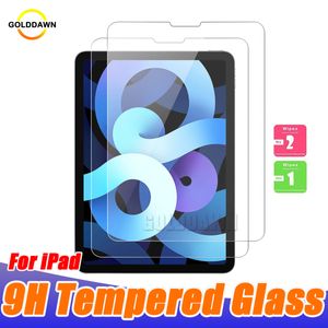 Protetores de tela transparentes de vidro temperado 9H para IPad Pro 10 11 polegadas 12,9 polegadas 2022 Air 4 10,2 10,9 Mini 2 3 4 5 6 Mini6 8,3 polegadas Sem pacote