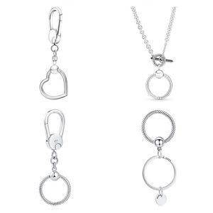 Новый популярный 925 стерлинговой серебряная мода Европейская круговая подвеска для ключей.