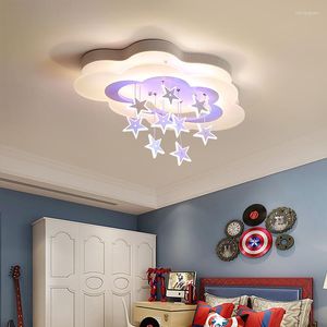 Tavan ışıkları yatak odası lambası modern minimalist sıcak romantik kız bulutlar yıldız led usta çocuk oda lambaları lb022203