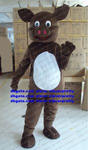 Brown Pig Hog Costume della mascotte Personaggio dei cartoni animati per adulti Vestito completo Marketplstar Marketplgenius Soliciting Business zx2905