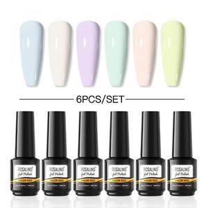 Набор маникюра ногтей Rosalind 6pcsset Gel Pul Pure Color Kit Vernis Полу постоянный арт -базовый верхний слой UV светодиод 221012