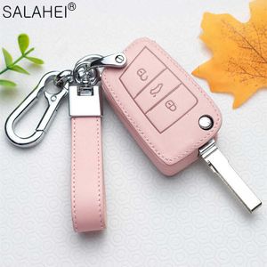 Car Key Leather Car Key Cover Case For VW Tiguan Mk1 Mk2 Magotan Passat B5 B8 Polo Golf 4 5 6 7 Mk7 Jetta Polo Eos Scirocco T221110