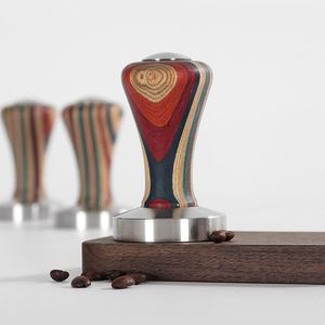 Tampers kahve kurcası ahşap espresso toz çekiç 51-58mm paslanmaz çelik barista alet kahve aksesuarı el yapımı öğütücü mutfak alet 221111