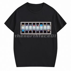 Moda Marka Lüks Erkek T Gömlek Polo Gömlek Kaplan Oyun Makinesi Desen Yuvarlak Boyun Kısa Kollu Gevşek T-Shirt Rahat Üst Siyah Beyaz Asya Boyutu S-2XL