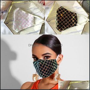 Tasarımcı Maskeler Dantel Kafes Sapağı Yüz Maskesi Moda Earloop Ayarlanabilir Siyah Protect Mascarilla Kadın Nefes Alabilir Toz Anti Mouth Re Dhqti