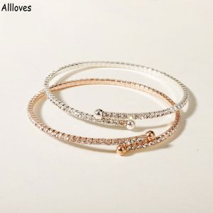 Trendige Kristalle Brautschmuck Damen Armbänder Roségold Silber Damen Accessoires für Hochzeit Party Valentinstag Geschenk Armreifen CL1440