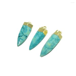 Kolye Kolyeler Altın Kaplama Takı Taşları Lotlar 5 PC Erkekler Doğal Büyük Gem Turquoises Vintage Enerji Uzun Erkek Şifa