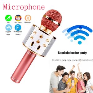 Микрофоны беспроводной караоке -микрофон Bluetooth Micro 3D Bass Karaoke Home for Music Player Sing Microfono Mic для Sing 221114