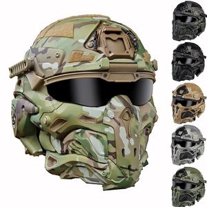 Защитное снаряжение WRonin Assault Tactical Mask с быстрым шлемом и тактическими очками Airsoft Hunting Motorcycle Paintball Cosplay Protect Gear 221111