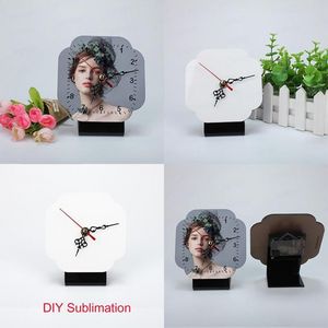 Sublimation MDF Holz Fotorahmen leeres druckbares Muster mit Uhr DIY Holzschnitt Druck Weihnachtsgeschenke FY5479 C1114