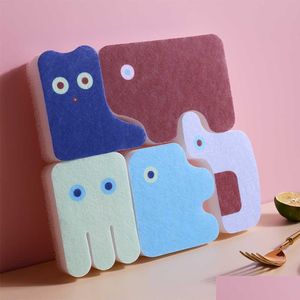 Губки, промывшие подушки губки, промывшие колодки 5pcs set creative kawaii Геометрическая биология