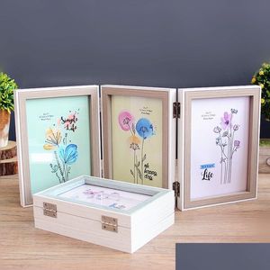 Frames Trifold Frames Modern Table Display P O Album Family Couples Picture Cadre Set 6/7 Zoll Double Three Folding Porta Retrato D Dhfvn