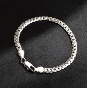 Moda 925 STERLING Gümüş Bağlantı Zinciri Bilezikler Boncuk Bangle Lüks Marka Tasarımcı Kadın Erkekler Bilek Bandı Kuff Mücevher Düğün Aşıkları Hediye Toptan Satış