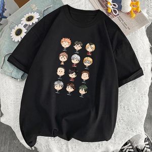 Erkek Tişörtleri Haikyuu Kageyama Tobio Anime Adam Gömlek Gevşek Kısa Kısa Kol Siyah Moda Markası 2022 Haruku Crewneck Camisetas