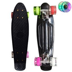 Accessori ricambi scooter Jusenda Skateboard Mini Longboard Single Rocker 22 Bambini Cruiser Pastel Penny Board Lampeggiante Ruote Cuscinetti Camion 221116