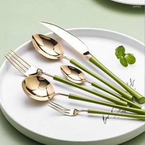 Ужины наборы посуды Travel Retro Nordic Cutlery Set Metal Metal Knife и Fork Portable из нержавеющей стали экологически чистые