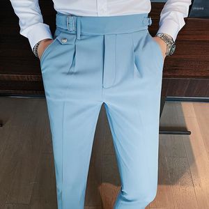 Erkek pantolon 2022 Erkekler Sosyal Pantolon Yüksek kaliteli düz renkli resmi ofis iş rahat pantolon damat gelinlik ince elbise