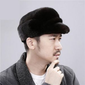 Berets Cap теплый молодой человек Fur 2022 Fxfurs Fashion Capfor Winter Mink Мужчины повседневные взрослые твердые