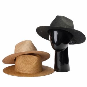 2022 Toptan Doğal Çim Güneş Sombreros Geniş Brim Lady Logo Düz Plaj Tasarımı Yaz Özel Kadınlar Panama Fedora Saman Şapkası