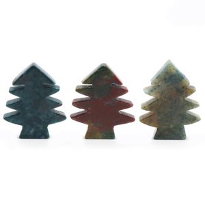 3 adet süslü Fasper İyileştirici Kristal Taşlar Kolye Mini Noel Ağacı Masa Süsleme Cep Taşı Ev Ofis Noel Dekorasyon