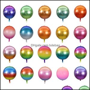 Parti dekorasyonu Büyük boy 22 inç festival balon gradyan renkleri alüminyum film kırışıklık gökkuşağı balonları parti dekorasyonları için 1 dhazp