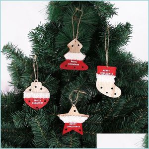 Noel Dekorasyonları Noel Ağacı Süsleri 4pc Ahşap Kolye Beş Süreli Yıldız Şeklinde Parti Dekor Alan Düzenleme Dersleri 5 9Z DHKDP