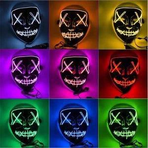 Oyuncak Partisi Dekorasyon Maskesi Cadılar Bayramı Led Glow Maskeleri Korku Çılgınlığı Festival için Aydınlatın Cosplay Komik Kostüm Seçim Dekorpurge Oyuncaklar