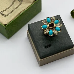 Kadınlar için retro halkalar elmas tasarımcı yüzüğü lüks tasarımcılar mücevherler büyük g yüzük Bule mücevher 3