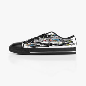 Мужчины Женщины DIY Custom Shoes Low Top Canvas Skateboard Triple Black Customization UV Print