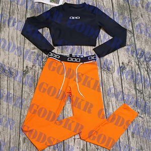 Дизайнерский купальник Оранжевые брюки Черные топы для женщин Спортивные костюмы с буквенным принтом Толстовка с длинным рукавом Эластичные брюки