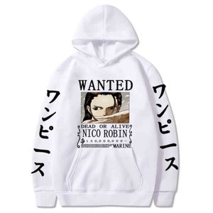 Herren Hoodies Sweatshirts Anime One Piece Robin Hoodie Männer Druck Pullover Harajuku Pullover Sweatshirts Lange Seve Lose Streetwear Hoodie Tops 1119H22