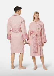 Velvet bathrobe robe Designers baroque Fashion pajamas Mens Women Letter jacquard printing Barocco print sleeves Shawl collar Pocket belt 100% cotton36ess