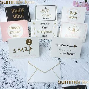 Другие 10 PC/ MOT Greeting Cards Creative Paper Lovely Day Card Card Happy Lovers Commorted для доставки выставки Упаковка Dis Dhnqc