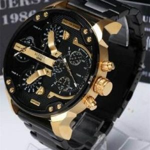 Часы для мужчин из нержавеющей стали для мужчин с большими циферблатами Quartz Watch модные роскошные бизнес -часы очень хорошие