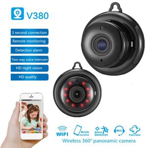 Asma Duvar Kamerası V380 WiFi Mini 1080p Kızılötesi Gece Görme Hareket Algılama Bebek Monitörü Akıllı Ev Güvenlik Uygulaması Kontrolü