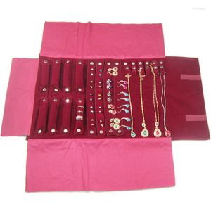 Ювелирные мешочки модные бордовые бархатные бархатные пакеты для ожерелья для ожерелья для подвесных серьгов кольца