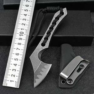 Новый мини-топор Z-Wear стальной черный каменный мыть 60-61HRC карманные ножи для охоты на открытом воздухе, самообороны, выживания, EDC инструмент с Kydex UT85 UT88 4300 3400 4600 9000