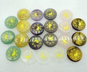 Kolye Kolyeleri 7 PCS Doğal Taş Kuvars Kristal Opalit Sekiz Diyagram Desen Sergililer Cazibe Takı Yapma Aksesuarları Hiçbir Delik