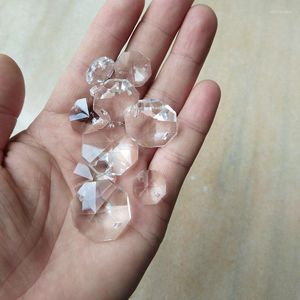 Avize Kristal 10-24mm Makine Öğütme Açık sekizgen boncuklar PRISM DIY 2 Delik Ev Perde Aksesuarları
