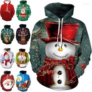 Женские свитеры женские женские женские модные и зимний рождественский свитер 3D Принт 3D -принт негабаритный человек с капюшоном, мужчина мужчина, смешная уродливая