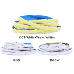 Светодиодный COB CCT/RGB/RGBW Light Strip 840LEDS/M Гибкая плотность гибкая плотность FOB COB RA90 Линейные светодиодные светодиоды DC24V 12V